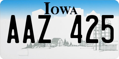 IA license plate AAZ425