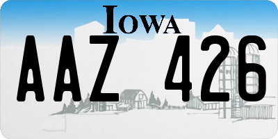 IA license plate AAZ426