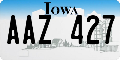 IA license plate AAZ427