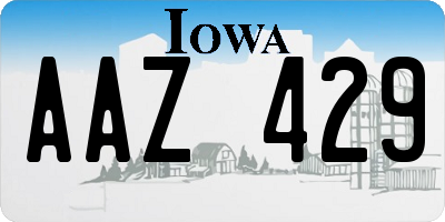 IA license plate AAZ429