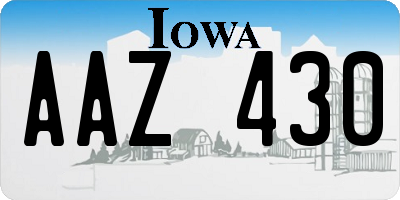 IA license plate AAZ430