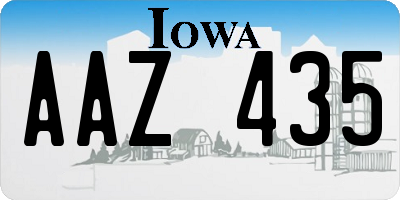 IA license plate AAZ435