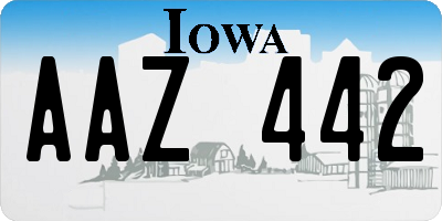 IA license plate AAZ442