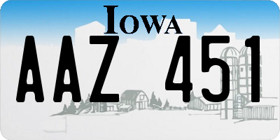 IA license plate AAZ451