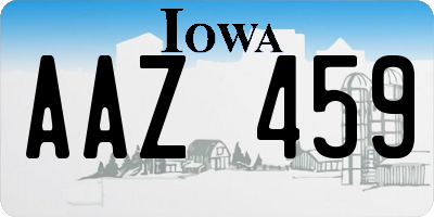 IA license plate AAZ459