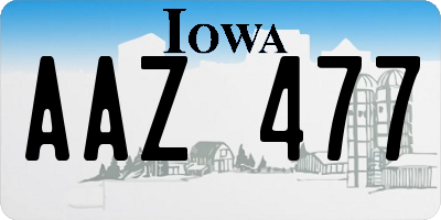IA license plate AAZ477