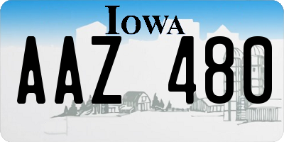 IA license plate AAZ480