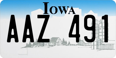 IA license plate AAZ491