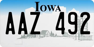 IA license plate AAZ492