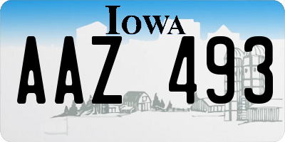 IA license plate AAZ493