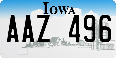 IA license plate AAZ496