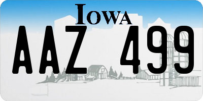 IA license plate AAZ499