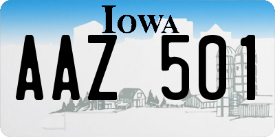 IA license plate AAZ501