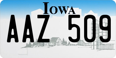 IA license plate AAZ509