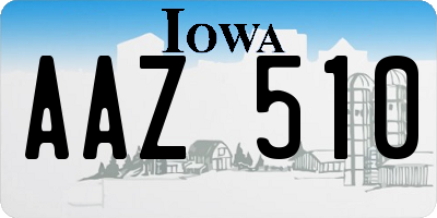 IA license plate AAZ510