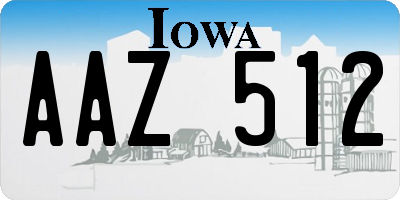 IA license plate AAZ512