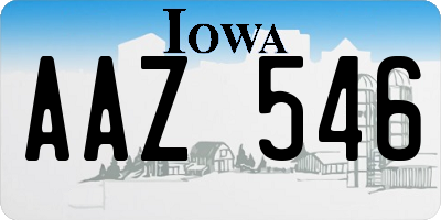 IA license plate AAZ546