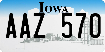 IA license plate AAZ570