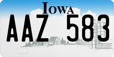 IA license plate AAZ583