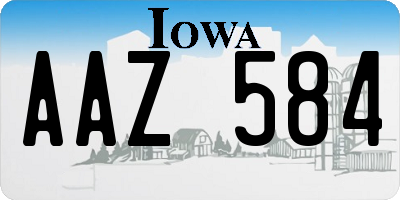 IA license plate AAZ584