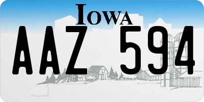 IA license plate AAZ594
