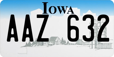 IA license plate AAZ632