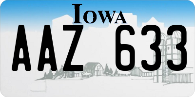 IA license plate AAZ633