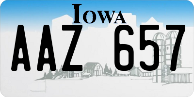 IA license plate AAZ657