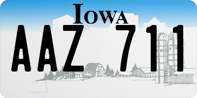 IA license plate AAZ711