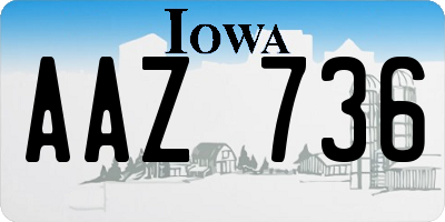 IA license plate AAZ736
