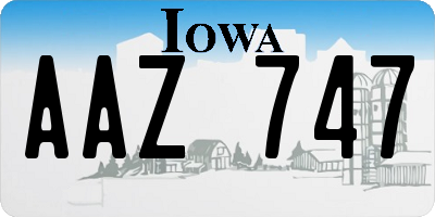 IA license plate AAZ747