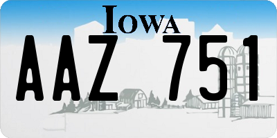 IA license plate AAZ751