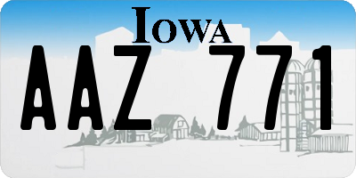 IA license plate AAZ771
