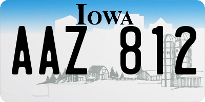 IA license plate AAZ812