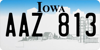 IA license plate AAZ813