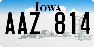 IA license plate AAZ814