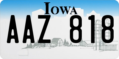 IA license plate AAZ818