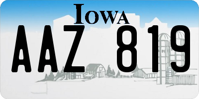 IA license plate AAZ819