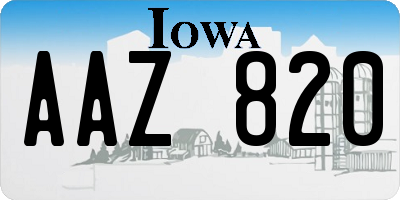 IA license plate AAZ820