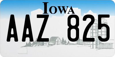 IA license plate AAZ825