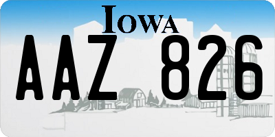IA license plate AAZ826