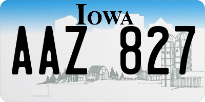 IA license plate AAZ827