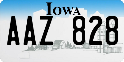 IA license plate AAZ828