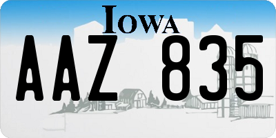 IA license plate AAZ835