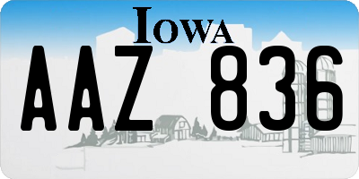 IA license plate AAZ836