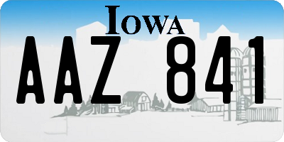 IA license plate AAZ841