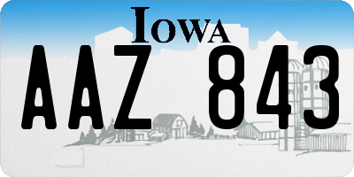 IA license plate AAZ843