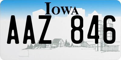 IA license plate AAZ846