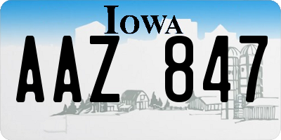 IA license plate AAZ847