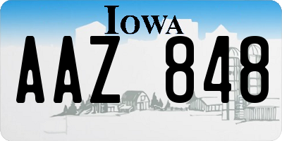 IA license plate AAZ848